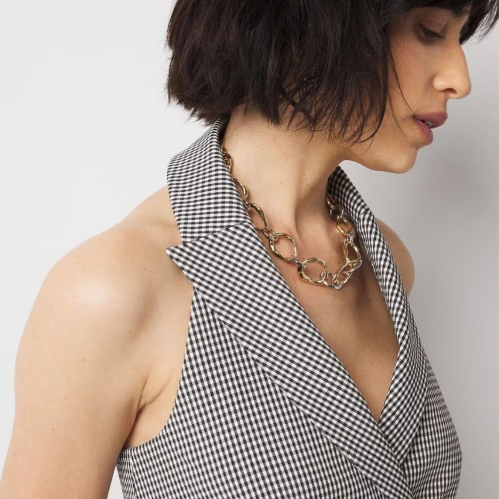NWT WHITE HOUSE BLACK MARKET GINGHAM VEST 6 10 - Picture 4 of 4